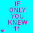 A static image with cyan background displays repeated text "IF ONLY YOU KNEW 11" in pink pixelated font, accompanied by small pink star symbols.