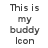 A 48x48 pixel animated contact sheet showing three sequential frames of a text-based buddy icon with varying opacity and grayscale levels.