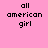 Pixelated text 'all american girl' on pink background with varying bright magenta highlight bars across different frames.