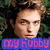 Pixelated image of a person with light brown hair and green eyes, wearing dark clothing against a blurred background, with blue banner text reading 'my hubby' in pink letters.