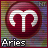 Aries zodiac icons with a red circular background and white ram symbol, each labeled 'Aries' below