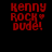 Red pixelated text 'Kenny Rock dude!' with a heart symbol appears on dark and blue backgrounds in four positions