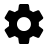 Black gear-shaped icon with six rounded teeth on a light gray background, centered circular cutout.