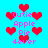 Pixelated red hearts and pink text on a cyan background with repeated 'Cutie Apple Pie 4ever' phrases.
