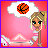 Pixel art buddy icon featuring a blonde girl with basketball-themed thought bubble and "Basketball Chic" text on red background.