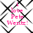Pixelated pink text 'i love Pete Wentz!' overlaid on a black and white geometric pattern with shifting diamond shapes.