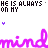 Pixelated text and symbols repeat across a white background with purple accents, forming a layered pattern.
