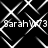 Black-and-white pixelated with repeating diamond-shaped patterns and text overlays reading "Sarah" followed by alphanumeric codes