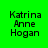 Green background with black text reading 'Katrina Anne Hogan' in four distinct arrangements across the