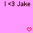 Pixelated text and heart symbols on a pink background with two identical horizontal sections.