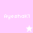 Pixelated icon with pink and white sections showing text 'AyeshaK1' and star symbols in two states.