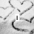 Black-and-white icon with heart outlines and text labels 'I', 'Miss', 'Him', 'Alo' on a patterned background.