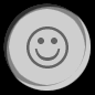 Six grayscale cartoon smiley face icons arranged in a 3x2 contact sheet, each with distinct facial features and expressions across sampled frames.