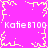 Static pixel art icon with bright pink background, yellow snowflake-like border, and repeated white text reading "Katie8700" in two horizontal