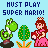 Pixel art contact sheet showing four frames of an animated Super Mario-themed buddy icon with repeated text and character sprites.