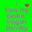 Green background with pink text reading "i love my bestie megan bonsky" and a red heart symbol above the 'i' in the top-left section.