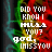 Animated icon with repeating text 'Did You Know I Miss You?' in white, red, and yellow over a dark background with green and blue outlines.