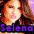 Six celebrity headshots arranged in a with stylized text labels below each, featuring Selena Gomez, Taylor Swift, and Cody Simpson