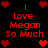 Red pixelated text and heart symbols on a black background, with repeated phrases and heart arrangements.