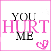 A static square image with a pink border containing layered text and a pixelated heart symbol.