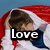 A four- shows a person in various poses with the word 'Love' overlaid on each