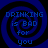 Four identical blue spiral patterns with pixelated text reading DRINKING is BAD for you arranged in a on black background