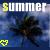 nine shows a palm tree against a blue sky with clouds, each displaying 'summer' text and a heart symbol in varying colors