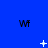 Blue background with repeated black 'WF' text and white pixelated symbols changing across frames.