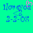 Pixelated cyan background with blue text 'i love you' and '<3', a pink heart icon, and date '2-2-08'