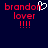 Pixelated red text 'brandon lover !!!!' on dark blue background with white heart symbol replacing 'o' in 'brandon' on left side.