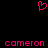 A static pixel art image with a pink heart symbol at the top center and two identical text strings below on a black background.