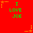 Red background with green text "I LOVE JOE" and yellow/orange star-shaped pixel art elements in corners and midpoints.
