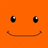 Pixelated orange background with three identical smiling faces, each having black eyes and brown curved mouths.