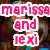 Animated sequence showing two people in a with text overlay reading 'marissa marissa and lexi' in pink letters
