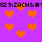 Purple background with scattered orange pixelated hearts and repeated black text reading "829:ZACHS&#" across the top and bottom.