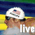A four- shows a swimmer in various poses with overlaid text fragments; the top-left features a white cap with an American flag and 'USA' logo