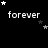 Black background with white text 'forever' and scattered star symbols in various positions across the frame.