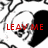 Black-and-white cartoon skull with dark hair and a heart-shaped black patch on its right side, overlaid with red pixelated text.
