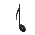 Six black musical eighth notes on a light gray background, each with distinct stem and flag positions across three