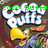 Animated icon featuring a cartoon bird with a yellow beak and green head, set against a brown background with colorful abstract shapes, displaying changing green text overlays.