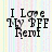 Pixelated text reads "I Love My BFF Remi" over a pastel striped background with vertical lines in light yellow, pink, blue, and green.