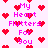 Pixelated pink text 'My Heart Flutters For You' surrounded by red heart symbols on a white background.