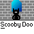 Pixel art animation featuring Scooby-Doo characters in various scenes with text bubbles, set against a brick wall background.