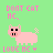 Pixel art of a pink pig with black eyes and snout on green background, text above reads 'DONT EAT ME.', below reads 'LOVE ME ♡'