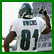 Pixelated image of a football player in white jersey with 'TYLER' and number 81, next to Philadelphia Eagles logo on green background.