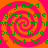 Green pixelated text repeats across four orange and pink spiral backgrounds in a