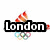Six distinct London 2012 Olympic-themed icons arranged in a , each featuring the Olympic rings and related text elements