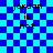 Blue and cyan checkered background with repeated text 'jordan is hot' in black pixelated font, showing animation changes in text alignment and background patterns