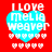 Four identical pixelated icons on red background with cyan heart containing "I LOVE MELIA WEAVER" text and of white hearts below