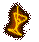 Six pixelated golden goblet icons arranged in two on a gray background, each showing distinct pose variations